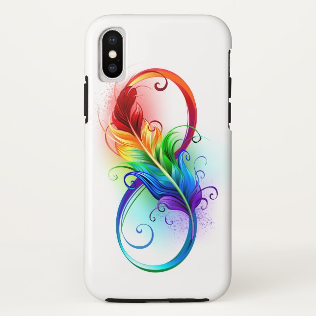 Infinity Symbol with Rainbow Feather Case-Mate iPhone Case (Back)