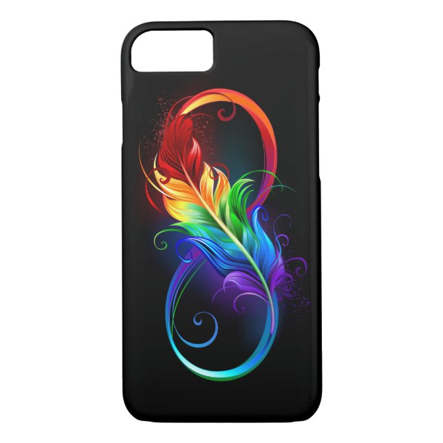 Infinity Symbol with Rainbow Feather Case-Mate iPhone Case (Back)