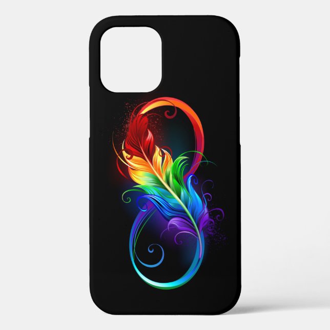Infinity Symbol with Rainbow Feather Case-Mate iPhone Case (Back)