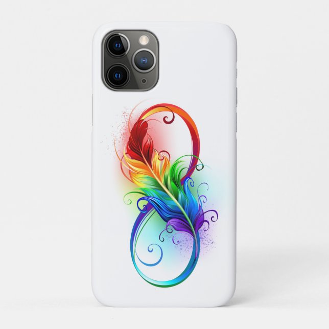 Infinity Symbol with Rainbow Feather Case-Mate iPhone Case (Back)