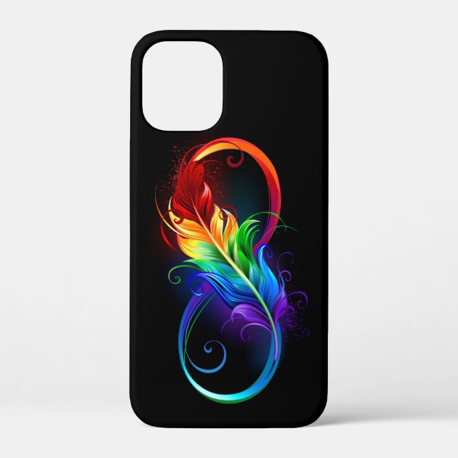 Infinity Symbol with Rainbow Feather Case-Mate iPhone Case (Back)