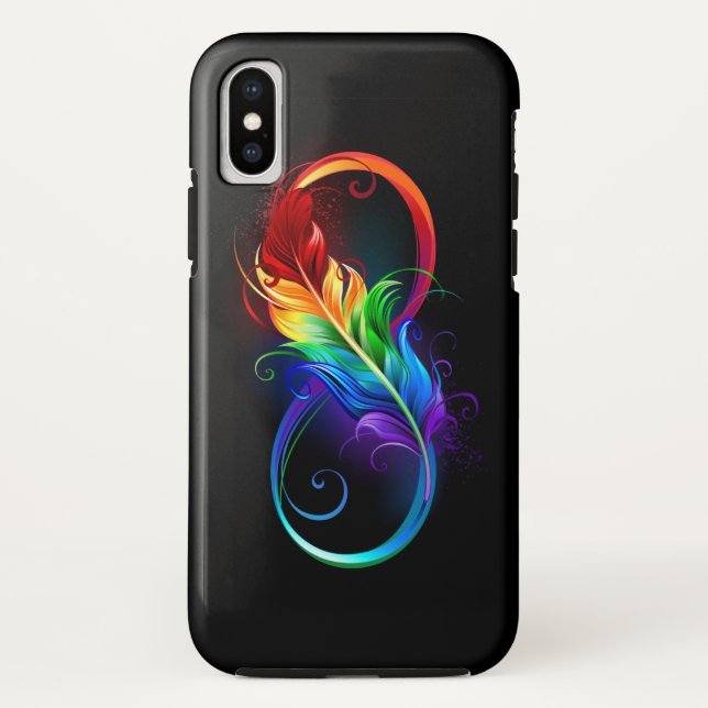 Infinity Symbol with Rainbow Feather Case-Mate iPhone Case (Back)