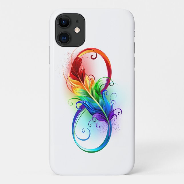 Infinity Symbol with Rainbow Feather Case-Mate iPhone Case (Back)