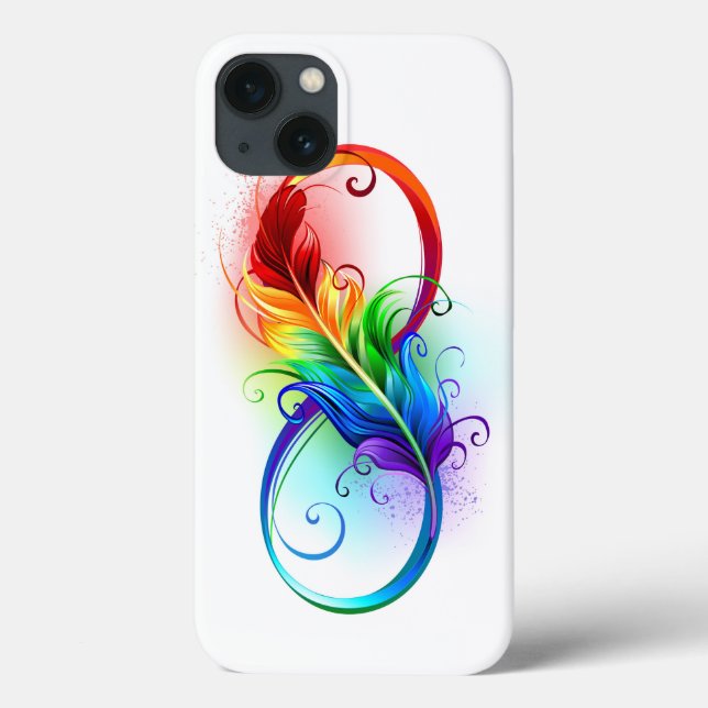 Infinity Symbol with Rainbow Feather Case-Mate iPhone Case (Back)