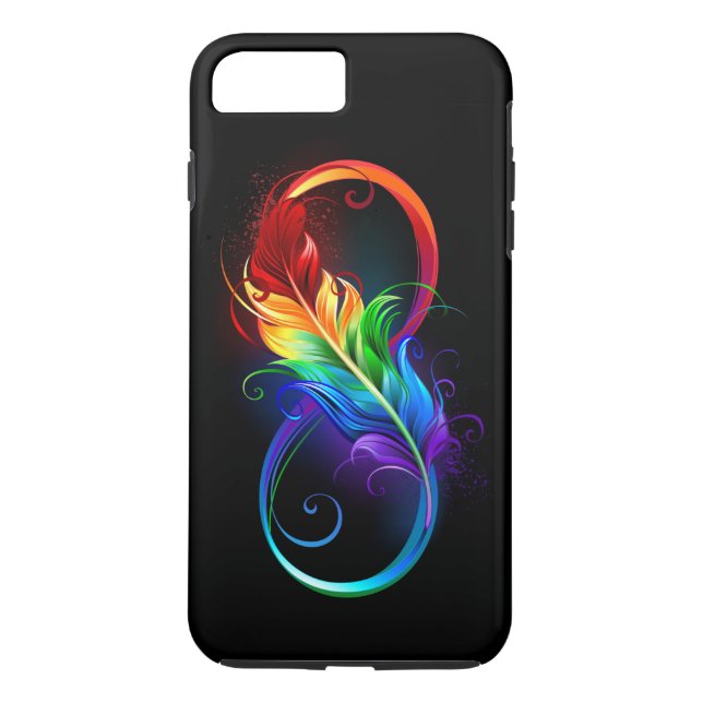 Infinity Symbol with Rainbow Feather Case-Mate iPhone Case (Back)