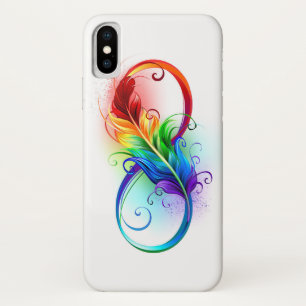 Infinity Symbol with Rainbow Feather iPhone X Case