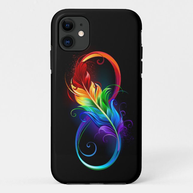 Infinity Symbol with Rainbow Feather Case-Mate iPhone Case (Back)