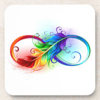 Infinity Symbol with Rainbow Feather