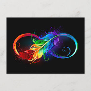 Infinity Symbol with Rainbow Feather Enclosure Card