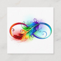 Infinity Symbol with Rainbow Feather