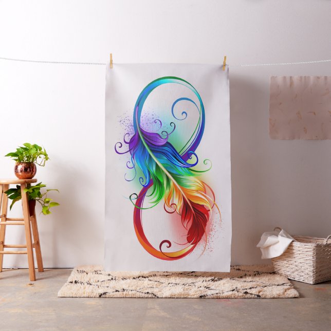 Infinity Symbol with Rainbow Feather Fabric (In Situ)