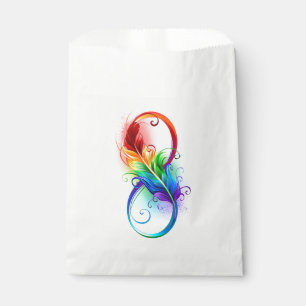 Infinity Symbol with Rainbow Feather Favour Bags