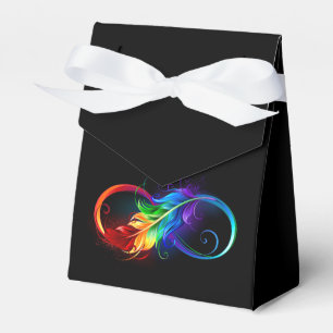 Infinity Symbol with Rainbow Feather Favour Box