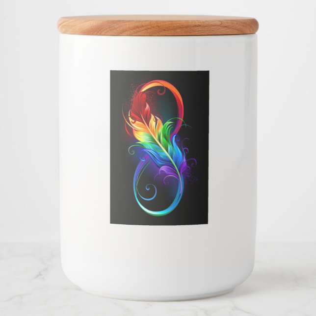 Infinity Symbol with Rainbow Feather Food Label (Front)