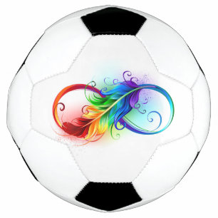 Infinity Symbol with Rainbow Feather Football