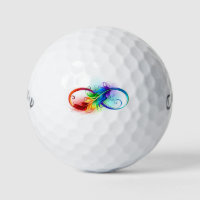 Infinity Symbol with Rainbow Feather