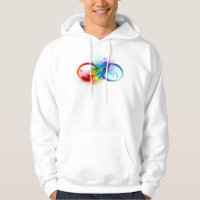 Infinity Symbol with Rainbow Feather