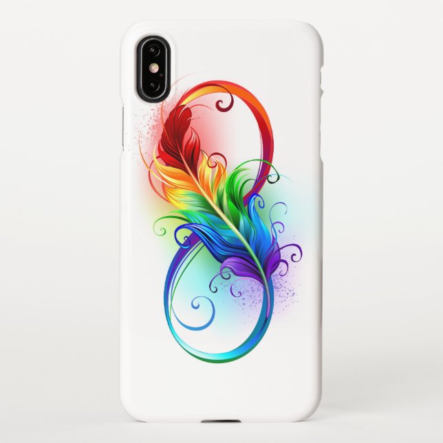 Infinity Symbol with Rainbow Feather iPhone Case (Back)