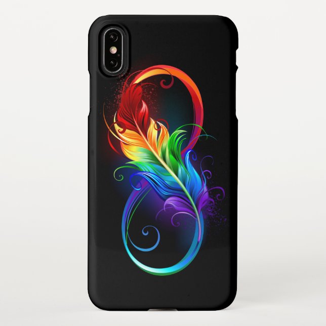 Infinity Symbol with Rainbow Feather iPhone Case (Back)