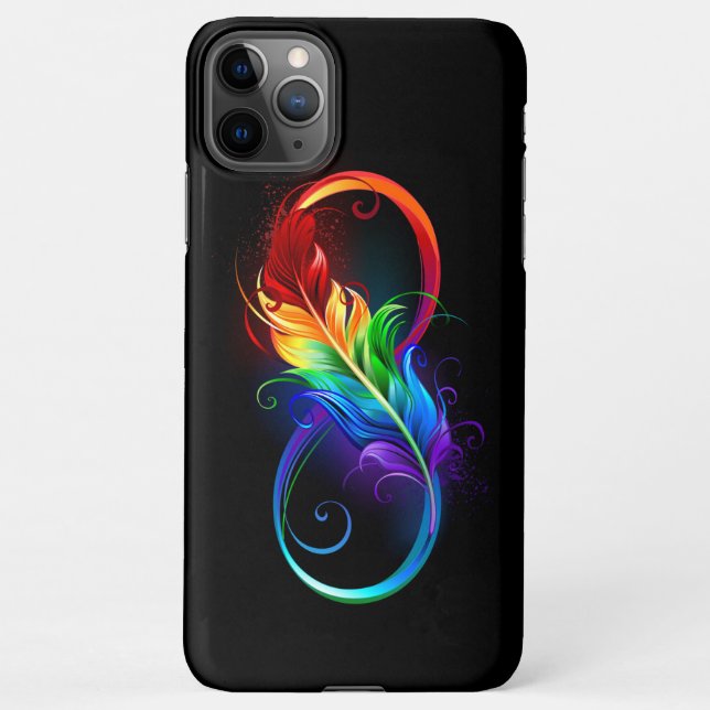 Infinity Symbol with Rainbow Feather iPhone Case (Back)
