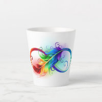 Infinity Symbol with Rainbow Feather