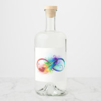 Infinity Symbol with Rainbow Feather