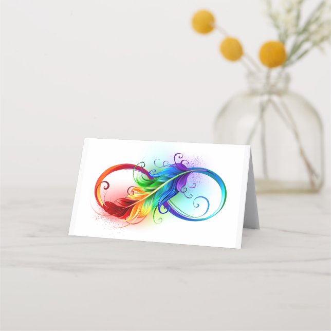 Infinity Symbol with Rainbow Feather Loyalty Card (Front)