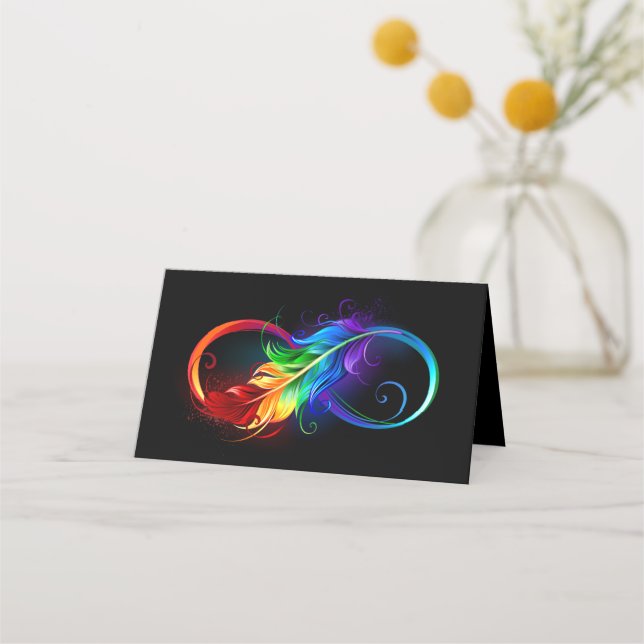 Infinity Symbol with Rainbow Feather Loyalty Card (Front)