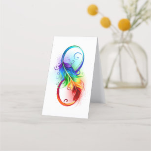 Infinity Symbol with Rainbow Feather Loyalty Card