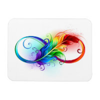 Infinity Symbol with Rainbow Feather