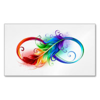 Infinity Symbol with Rainbow Feather