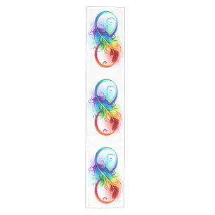 Infinity Symbol with Rainbow Feather Medium Table Runner