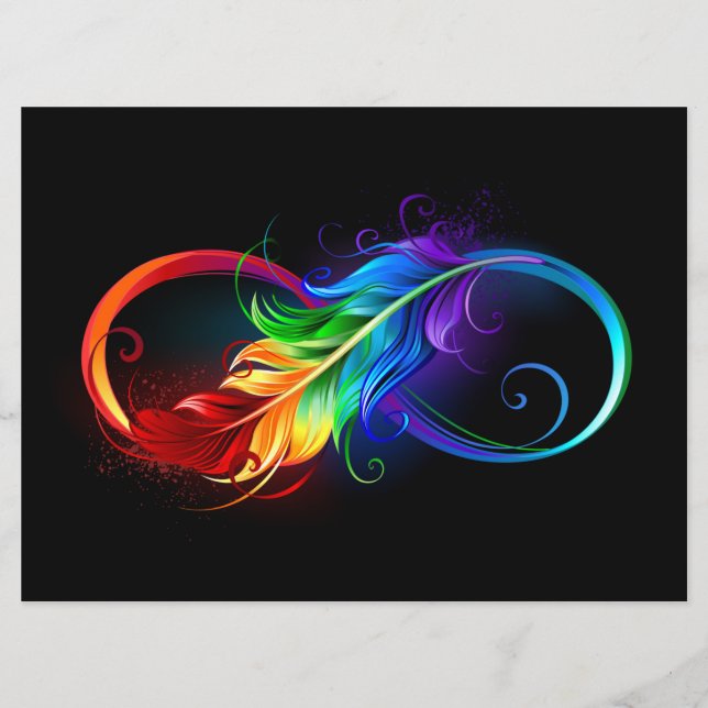 Infinity Symbol with Rainbow Feather Menu (Front)