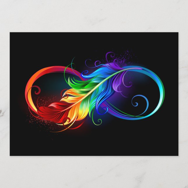 Infinity Symbol with Rainbow Feather Menu (Front)