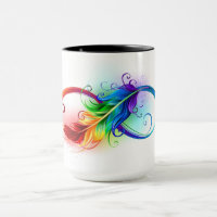 Infinity Symbol with Rainbow Feather