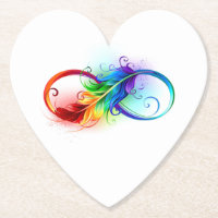 Infinity Symbol with Rainbow Feather