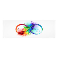 Infinity Symbol with Rainbow Feather