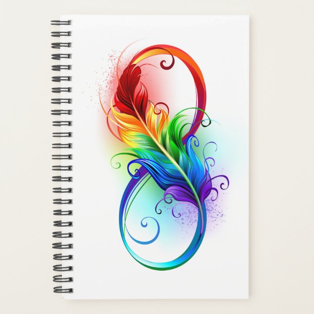 Infinity Symbol with Rainbow Feather Planner (Front)