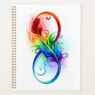 Infinity Symbol with Rainbow Feather Planner