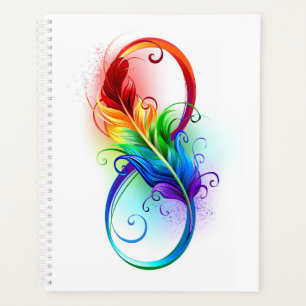 Infinity Symbol with Rainbow Feather Planner