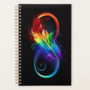 Infinity Symbol with Rainbow Feather Planner