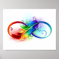 Infinity Symbol with Rainbow Feather