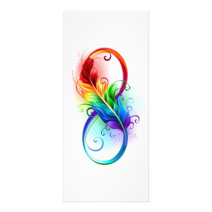 Infinity Symbol with Rainbow Feather Rack Card
