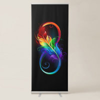 Infinity Symbol with Rainbow Feather
