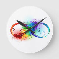 Infinity Symbol with Rainbow Feather