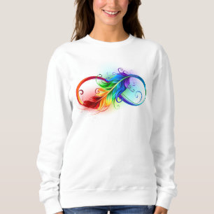 Infinity Symbol with Rainbow Feather Sweatshirt