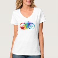 Infinity Symbol with Rainbow Feather