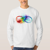Infinity Symbol with Rainbow Feather