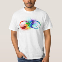 Infinity Symbol with Rainbow Feather
