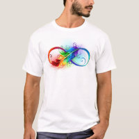 Infinity Symbol with Rainbow Feather